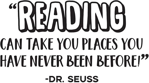 Miniatura 4 de Vinilo adhesivo para pared  Reading Can Take You Places You Have Never Been Before  Dr. Seuss  18.5 x 29.9in  Moderno inspirador lindo adhesivo para