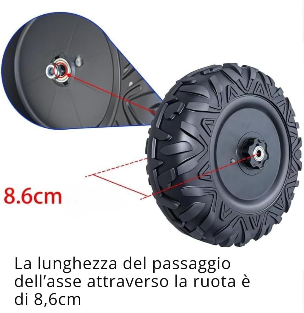 Set 4 Ruote in Gomma EVA XL con Copriruota per Auto Elettrica per Bambini Nuova Ford Bronco 24V – Ruote Antiscivolo Silenziose, Maggiore Aderenza e Comfort di Guida