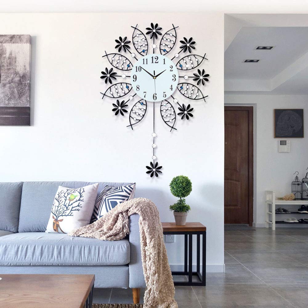 Grande horloge murale design haut de gamme pour décoration de salon