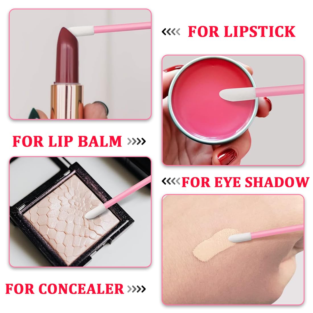 WeddHuis 300 Pezzi Pennelli per Labbra Usa e Getta, Pennelli per Rossetto, Pennelli per Make-up Perfetto (Rosa)