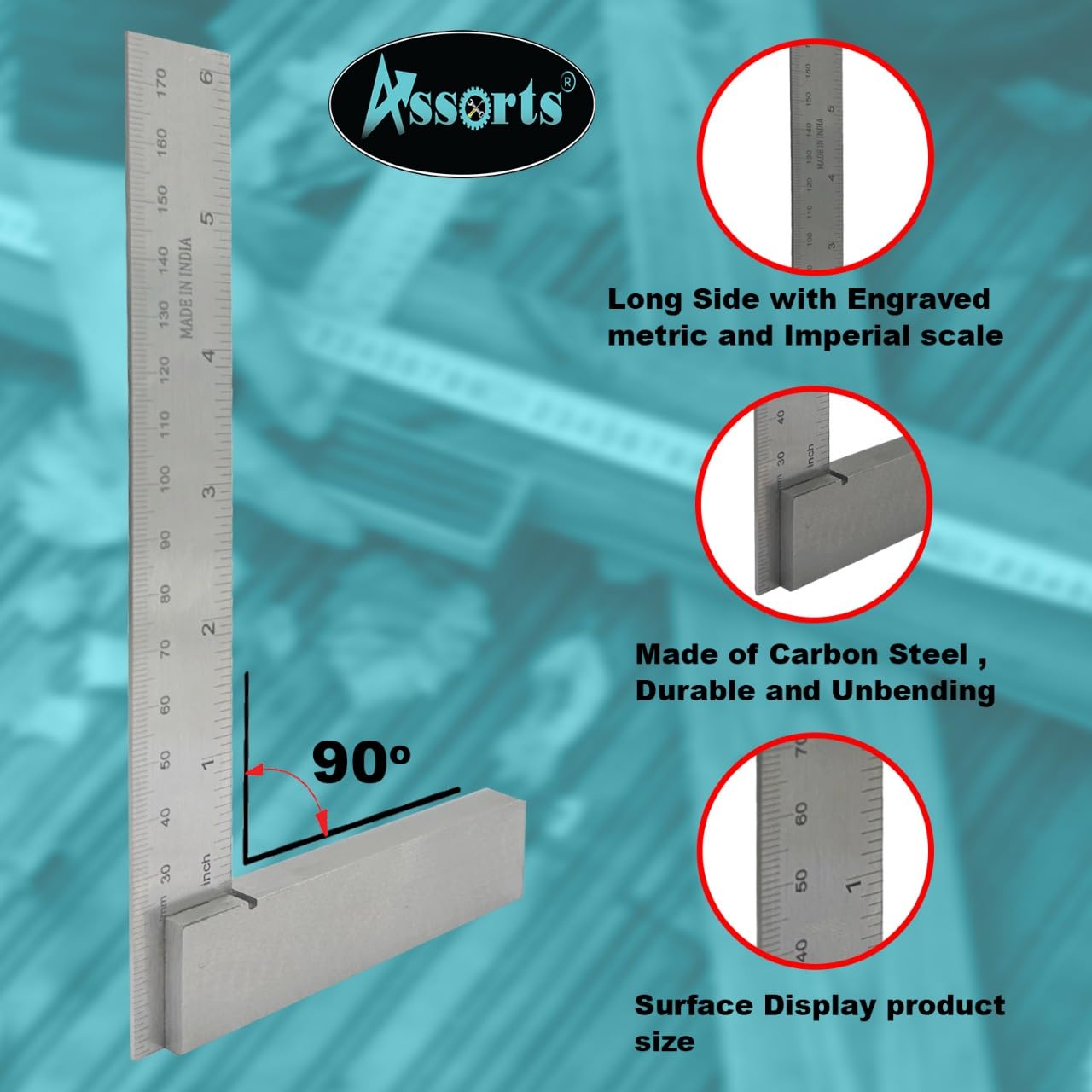 ASSORTS Starter Engineer Kit (Try Squares, Center Square & Carbide Scriber Pen) Wooden Packaging