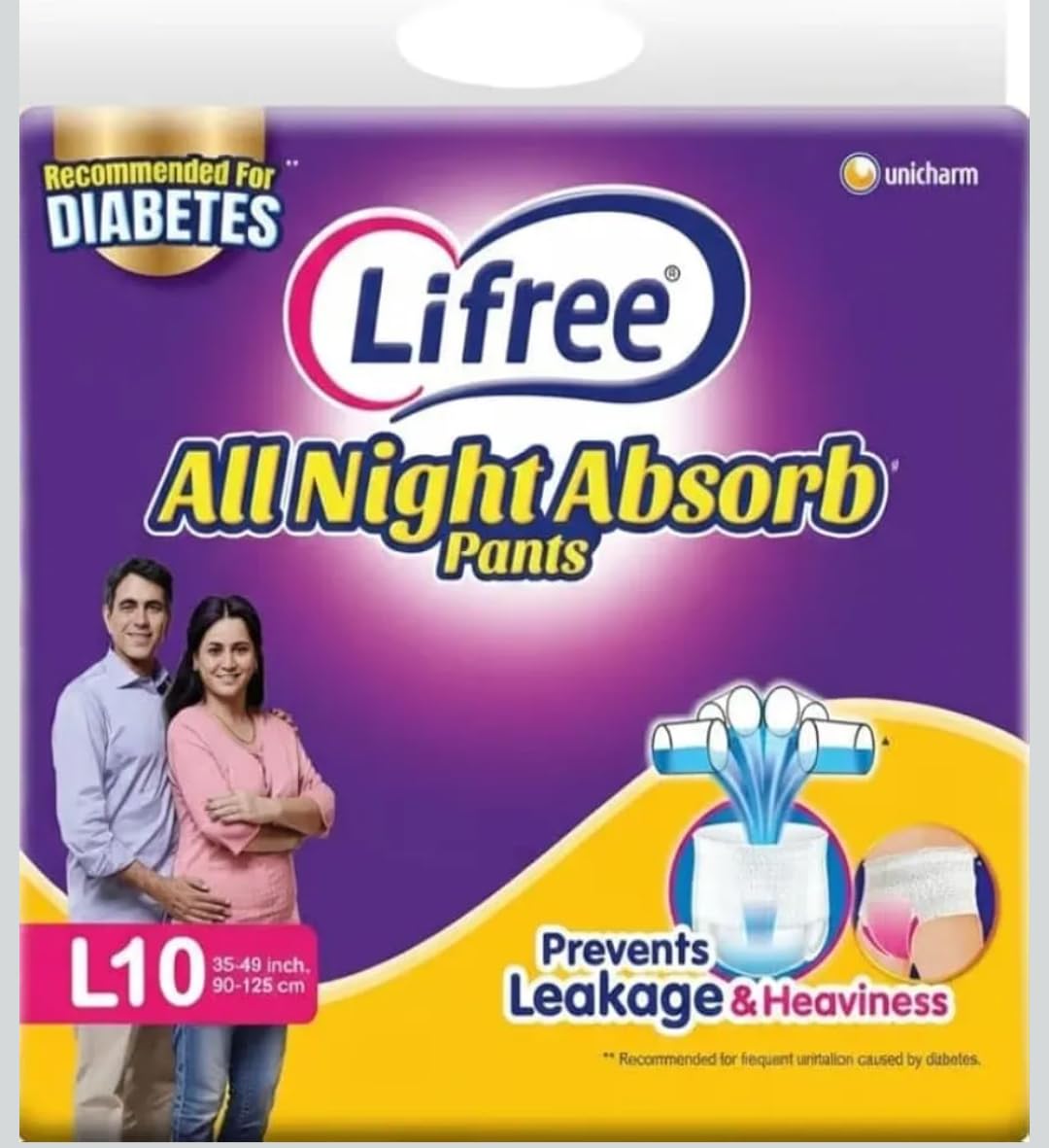 Compatible with Lifree L10 adult Diapers pants ALL NIGHT ABSORB Unisex, large, L size 10 Pieces, Waist size- 35-49 Inches, 90-125 cm,up to 8 HOURS ABSORBENT-image-15