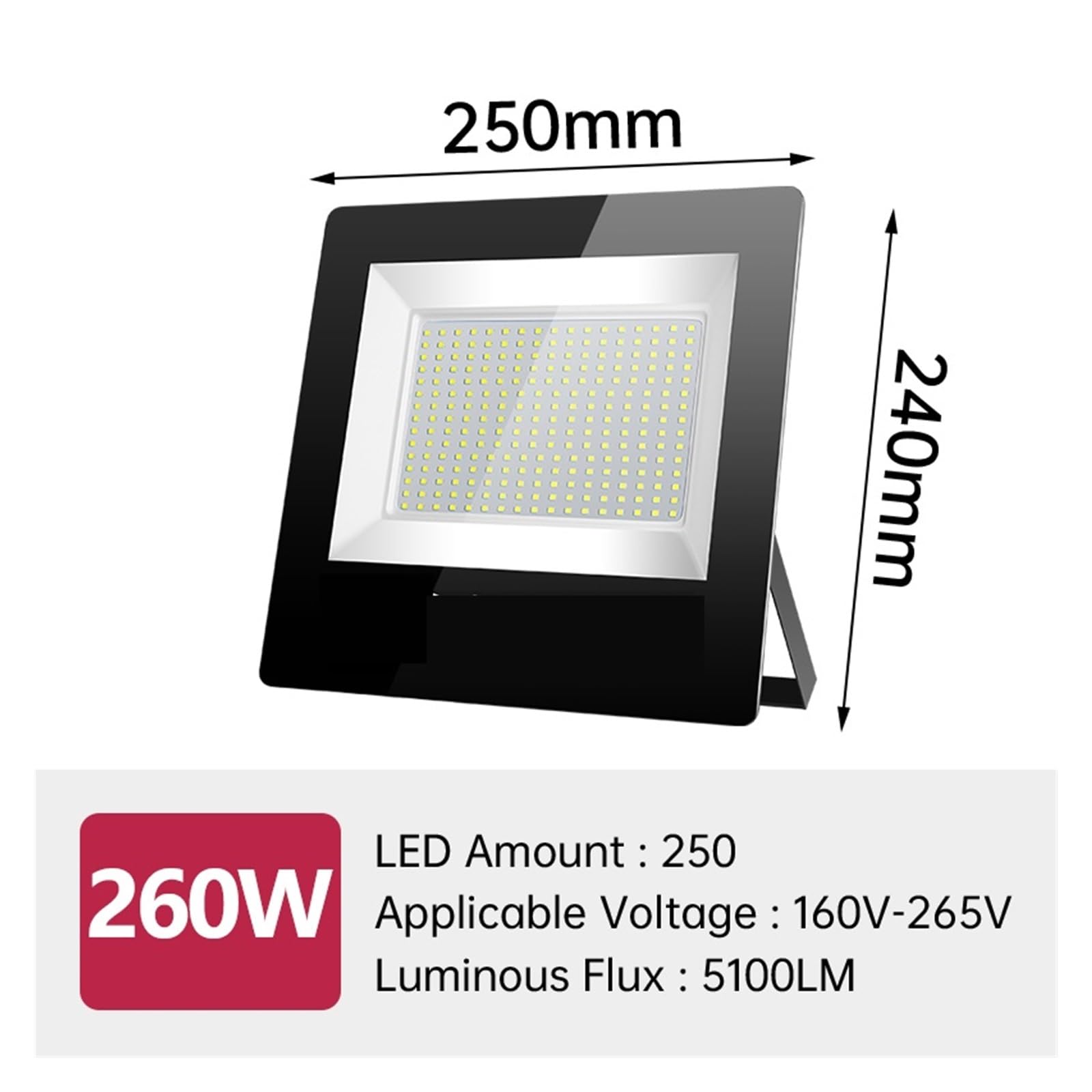 Naświetlacz LED Lampa LED Typu Flood 380W 650W Reflektor Lampa Punktowa IP65 Wodoodporny Reflektor Super Jasne Zewnętrzne Oświetlenie Uliczne Do Ogrodu Oświetlenie krajobrazu RGB(260W)