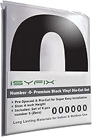 Vista 12 de iSYFIX Calcomanías de vinilo negro con el número 3 (tres), paquete de 6 calcomanías autoadhesivas de 8 pulgadas, calcomanías troqueladas y 3 Negro