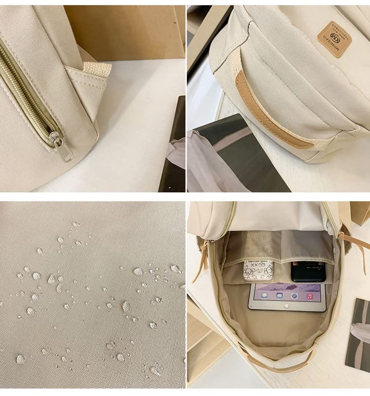 Sumleno Preppy Aesthetic Backpacks for Women Men - Cute Bookbag Travel Laptop Backpack Casual Daypack for College Mochilas (White,One Size) 6