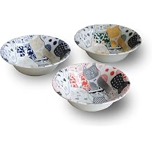 awasaka CA88-Y01 Trio Large Bowl, Dinnerware Set, Microwave, Dishwasher Safe, Gift, Table Talk Presents
