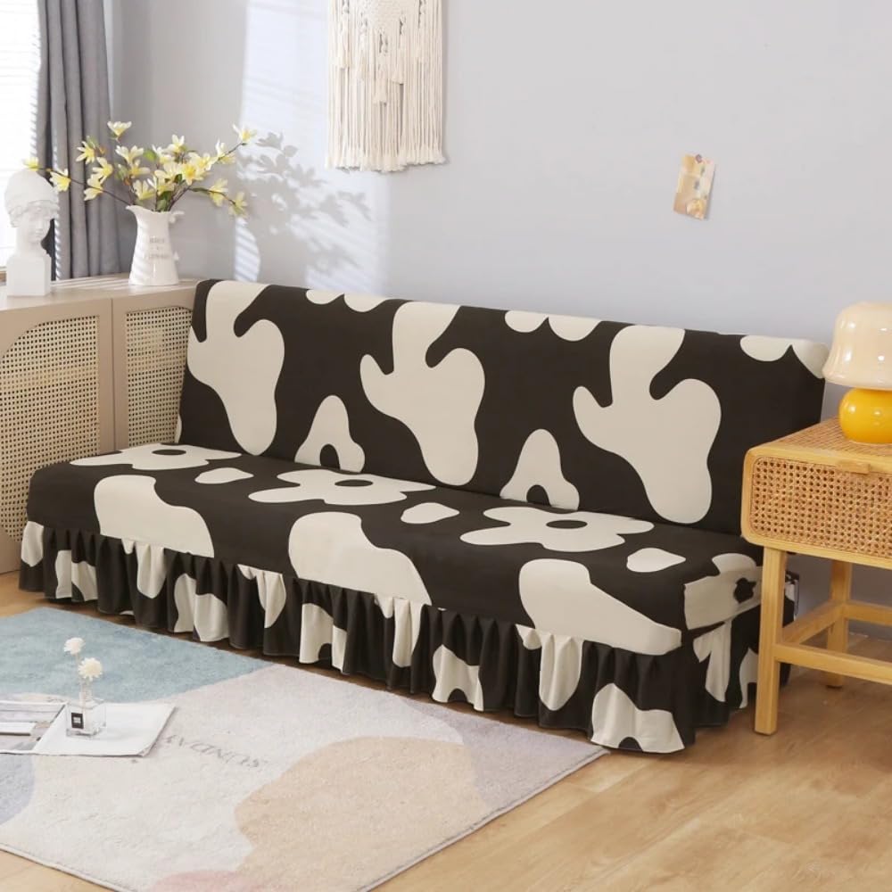 Housse clic clac élastique à jupe AB06 extensible taille L 190-210cm pour canapé