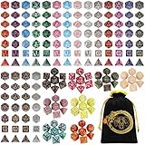 CiaraQ DND Dice Sets- 26 X 7 Polyhedral Dice (182pcs) with a Large Drawstring Bag, Multi-Color Engraved Gaming Dice for Dungeons and Dragons, Role Playing Table Game.