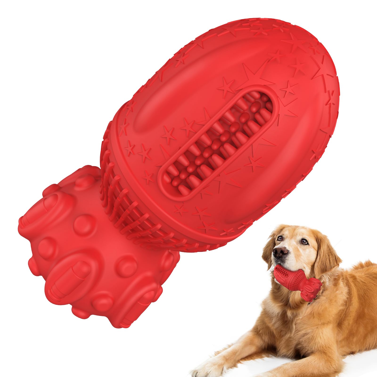 RUXAN Juguete Indestructible para Perros Masticadores Agresivos, Juguete Interactivo Chirriante para Masticar Perros, Limpieza de Dientes para Perros Pequeños/Medianos/Medianos