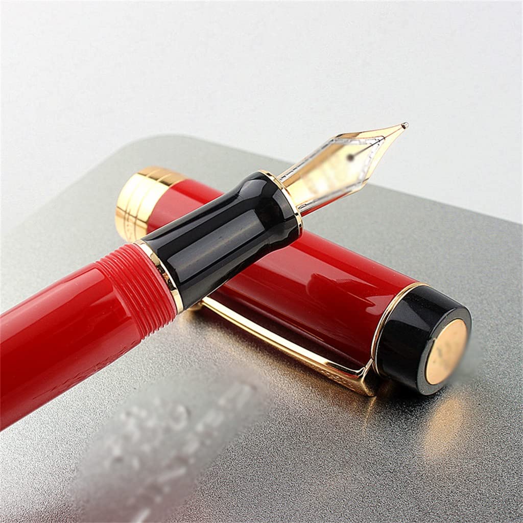 Penna stilografica in resina con bellissimi colori, inchiostro regalo, per ufficio, casa e lavoro (D)
