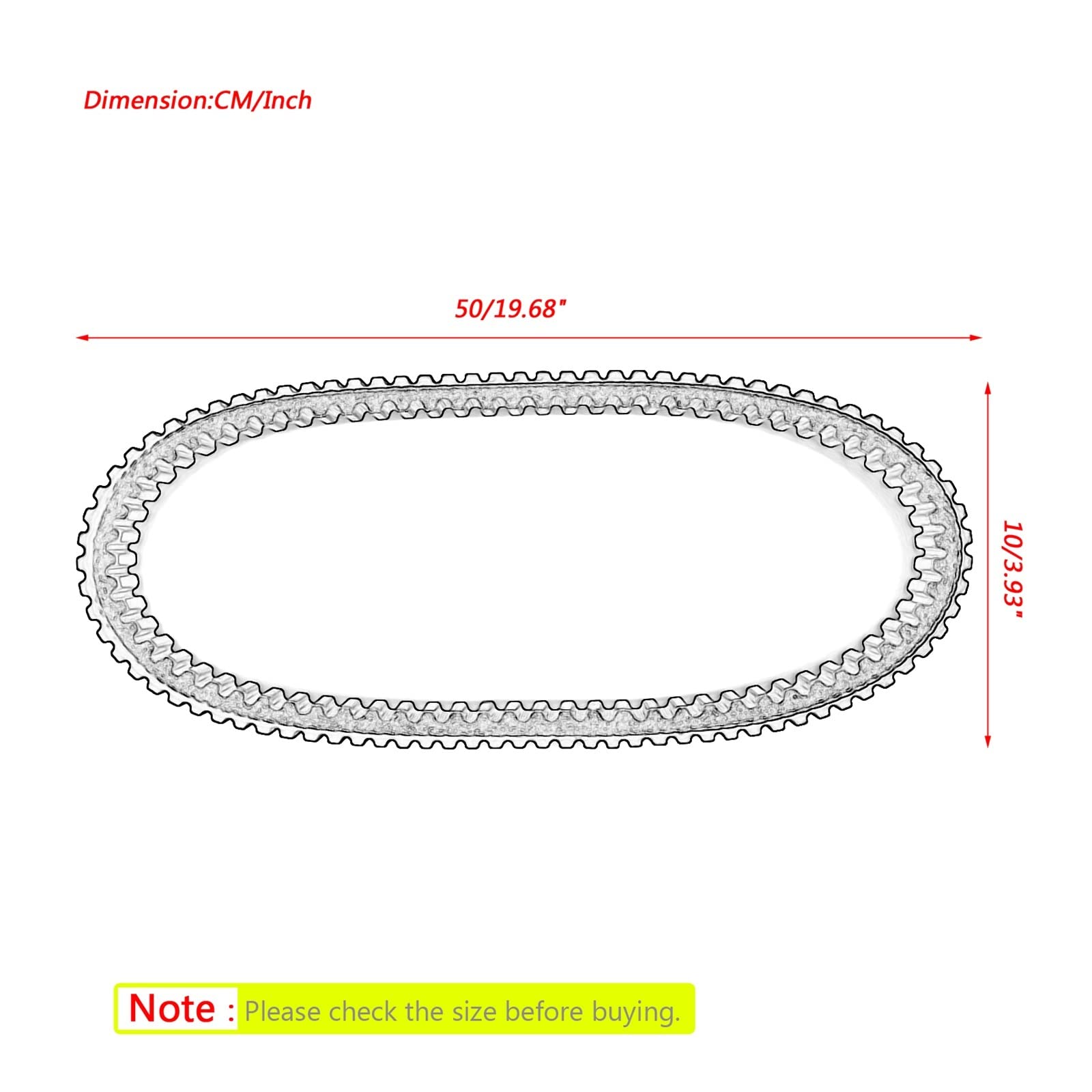 Cinghia Trasmissione Dentata in Gomma Cinghia di Trasmissione per Arctic Cat per Pantera per Jag per Cheetah El per Tigre per Cougar Repl 0227-101 414-8607-00