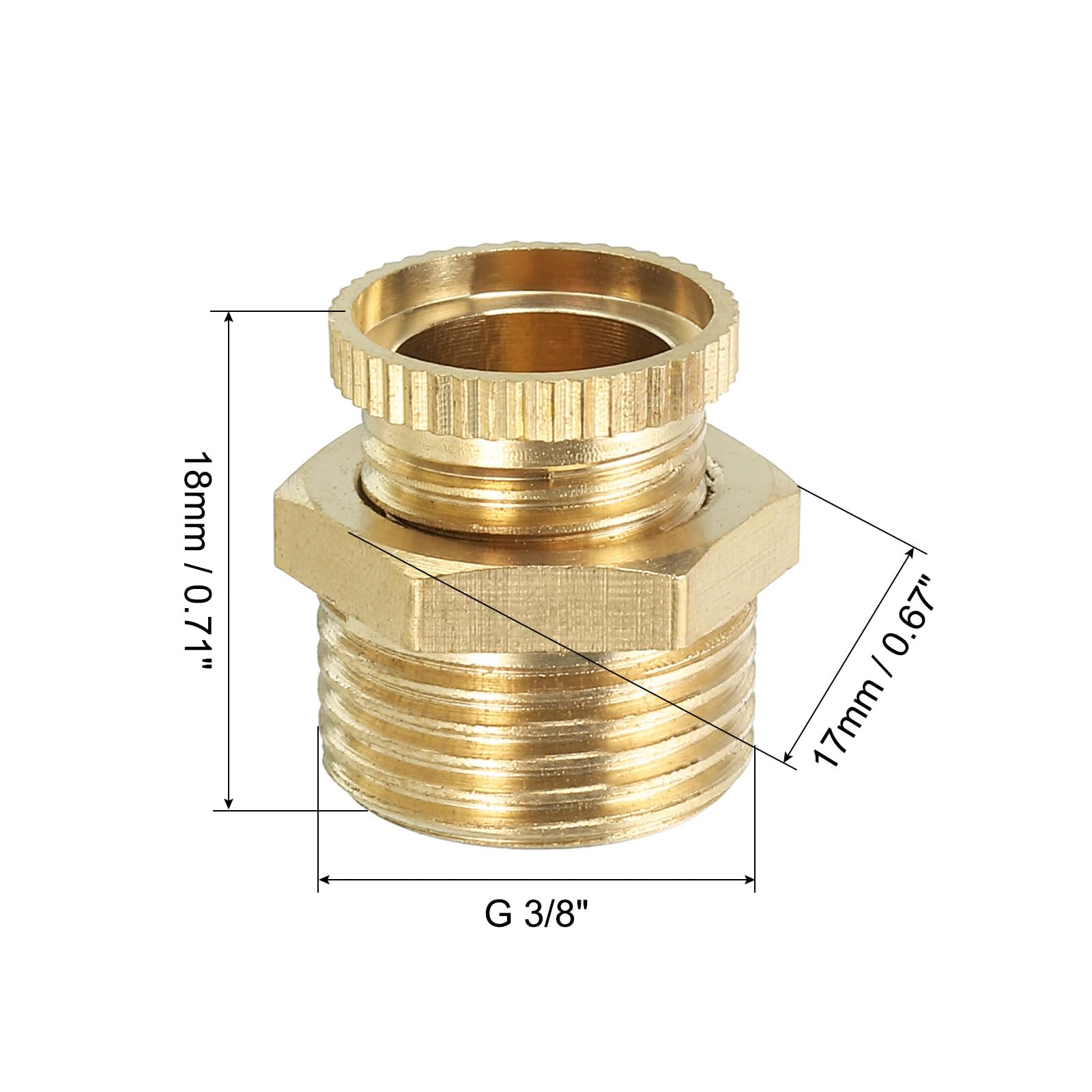PATIKIL Air Compressor Tank Drain Valve, 2 Pack G 3/8" Brass Air Compressor Drain Valve Replacement Part, Gold - Image 2