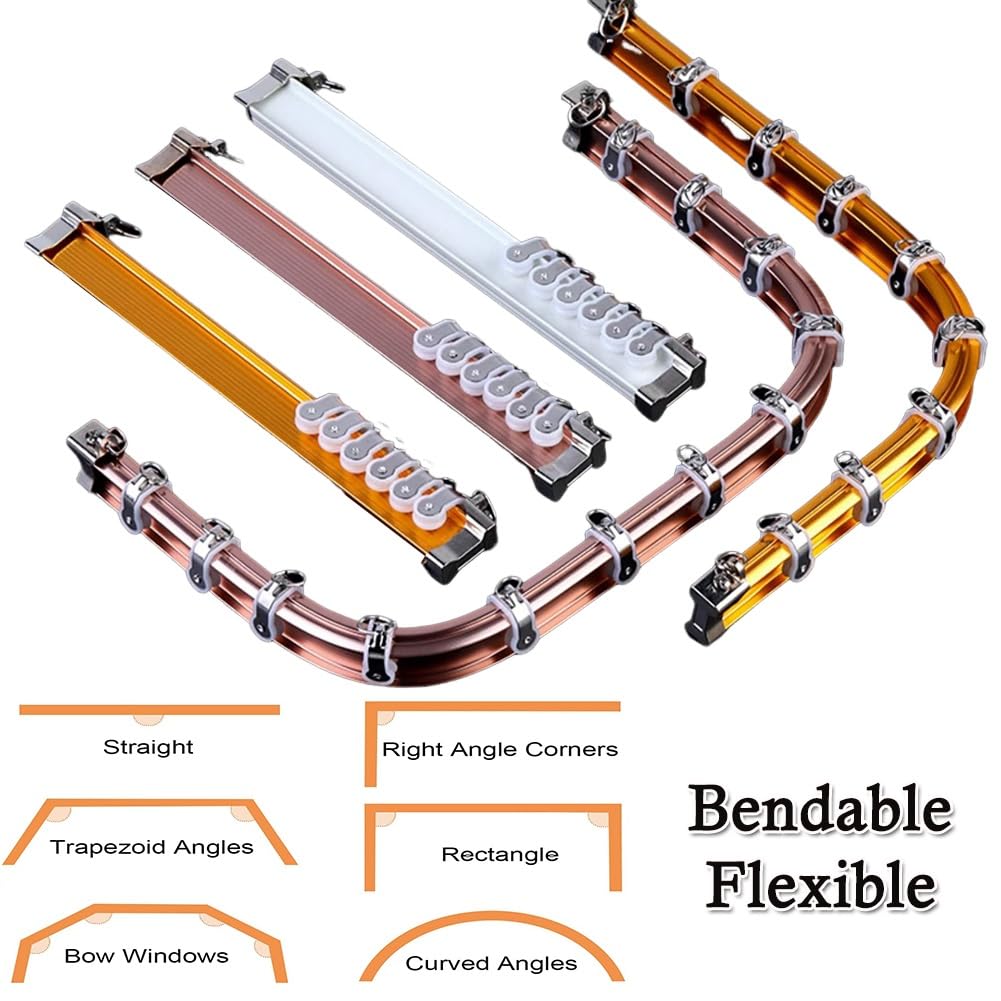 Binario flessibile da soffitto pieghevole in alluminio per doccia L-Sd Bay doccia divisorio adiuble 0,9 m-5 m (5 metri) – design leggero e facile da personalizzare