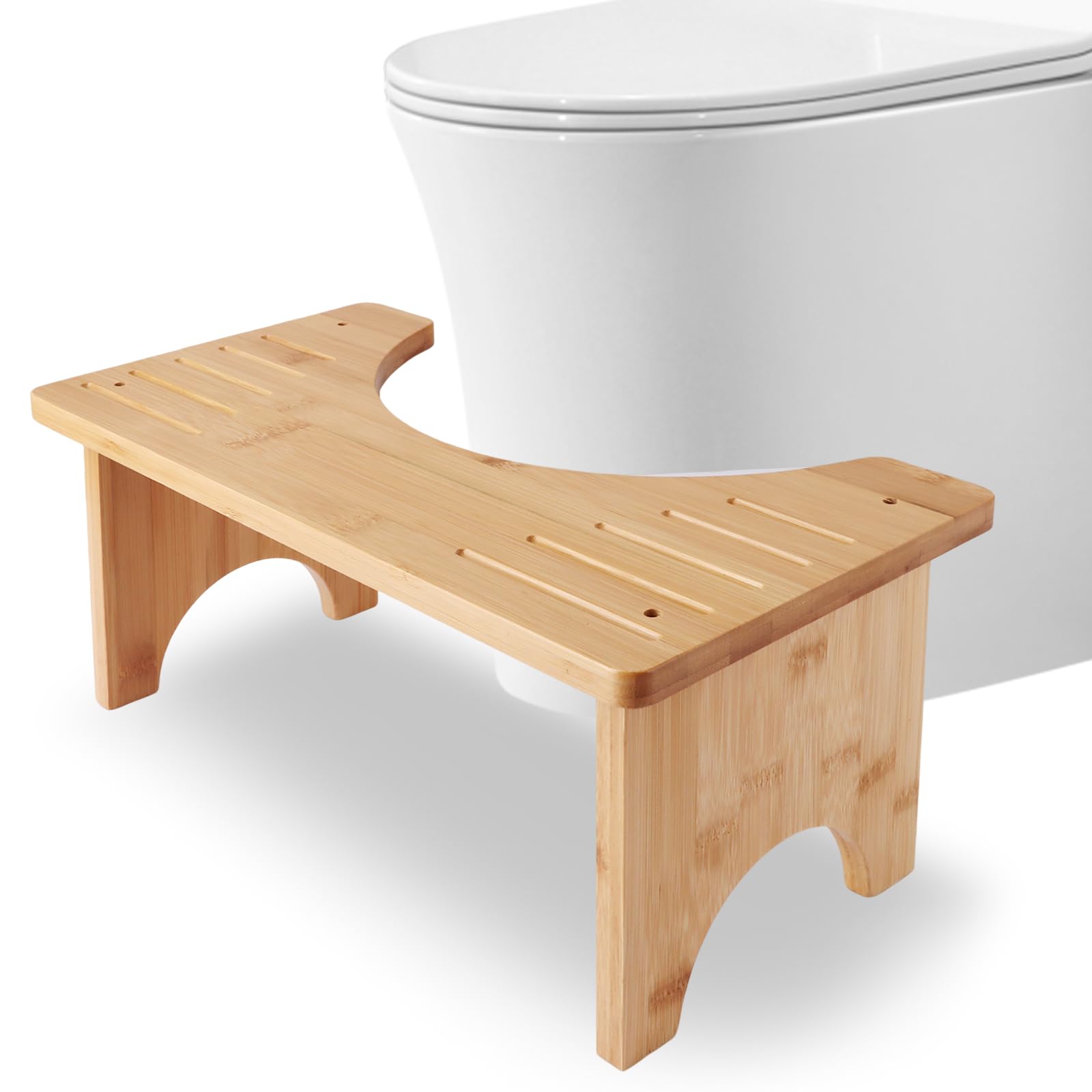 JMIATRY MIATRY - Sgabello WC per adulti, 40 x 20 x 17 cm, in bambù