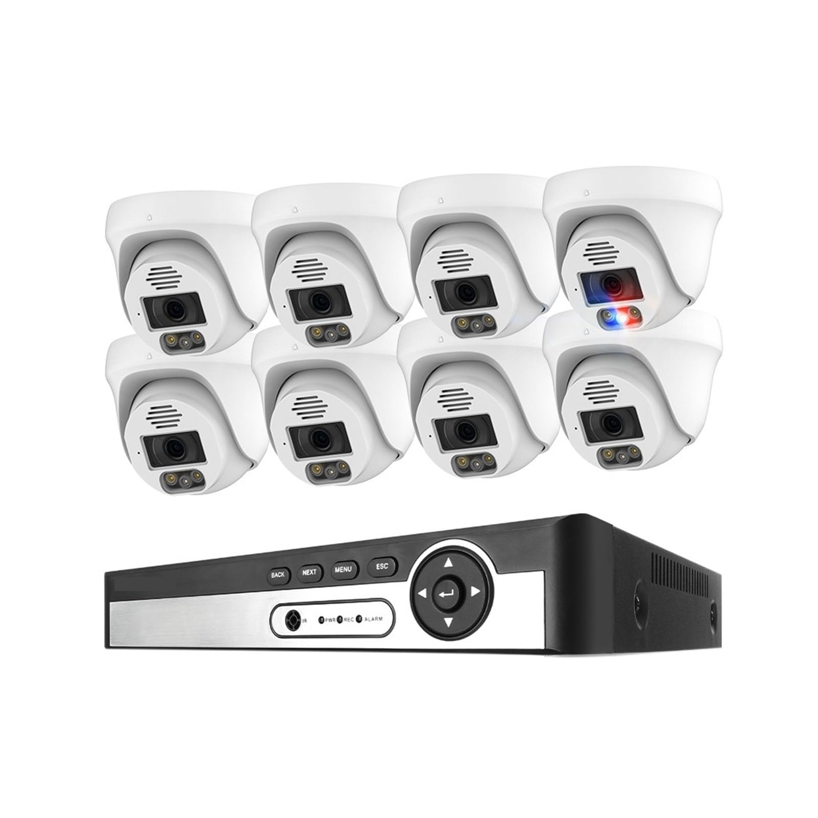 System Kamer Bezpieczeństwa 4K 8MP 8CH POE NVR AI Wykrywanie Twarzy Kopuła Kryty Dwukierunkowy Dźwięk Kolor Nocny Zestaw Nadzoru Wideo łAtwa W Instalacji(2T,8CH NVR 8 CAM 8MP)