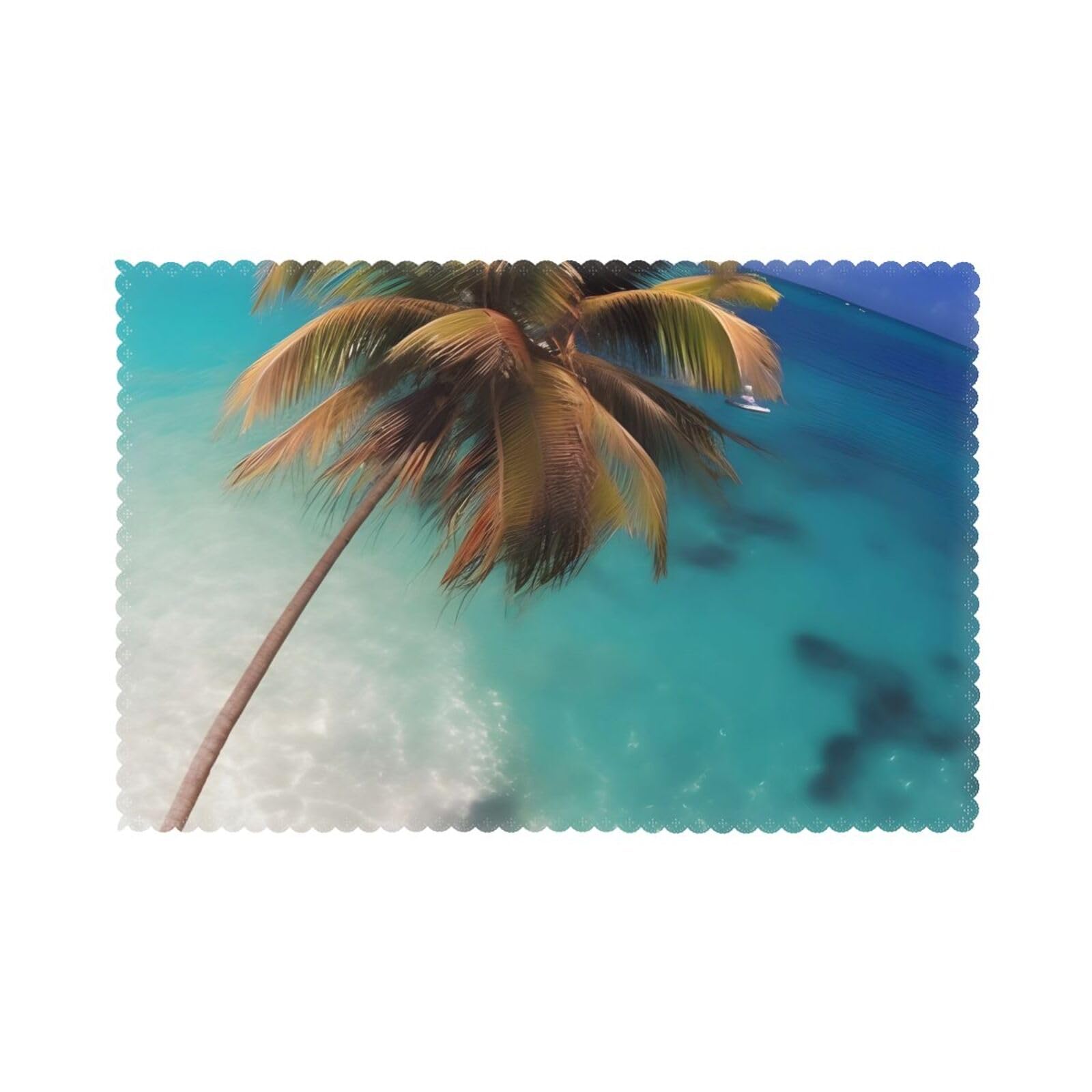 Caribbean Islands Placemat set of 6, oil-proof, washable, suitable for kitchen, restaurant, party, etc.