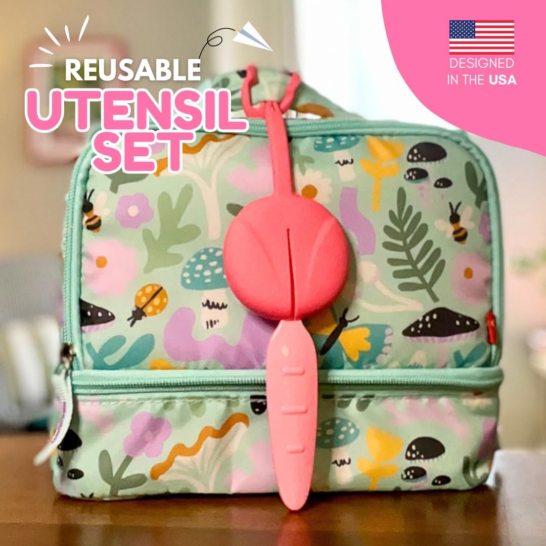 Kids Utensil Set with Case – BPA-Free Fork & Spoon – Reusable, Dishwasher Safe Travel Cutlery for School, Lunchboxes, Daycare & On-the-Go (Pink) - Image 2