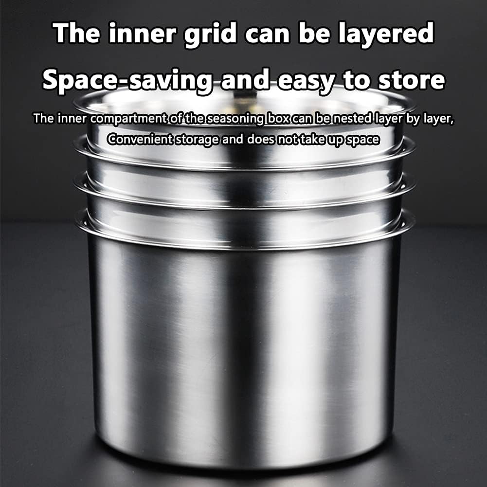 Contenitore per spezie in acciaio inox, contenitore per condimenti self-service per uso in cucina