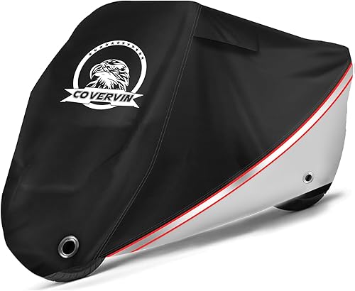 COVERVIN Funda de motocicleta, funda de vehículo para bicicletas turísticas de hasta 91 pulgadas, helicópteros y cruceros, cubierta impermeable