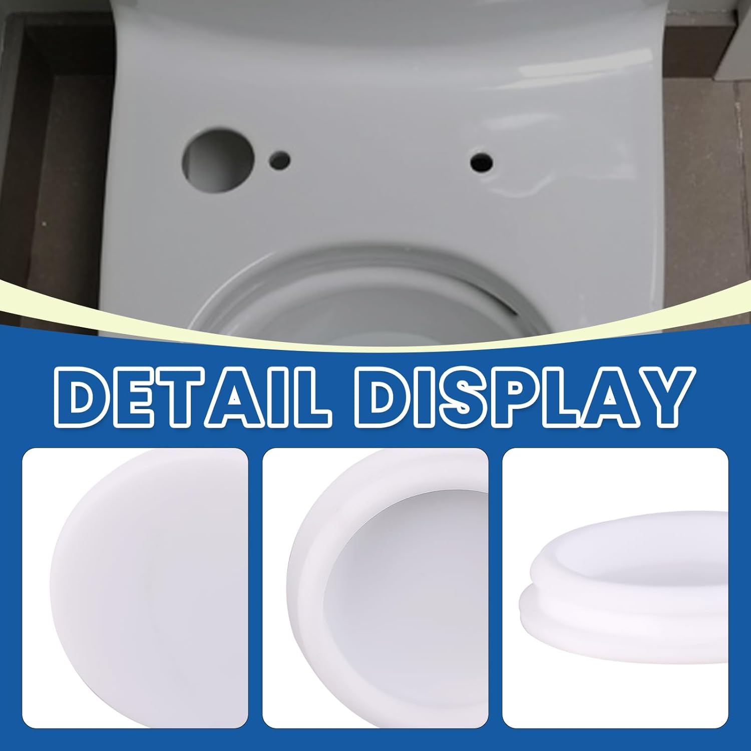 Toilet Bidet Hole Cover Compatible with Toto Washlet+ Toilet (2Pcs, White)