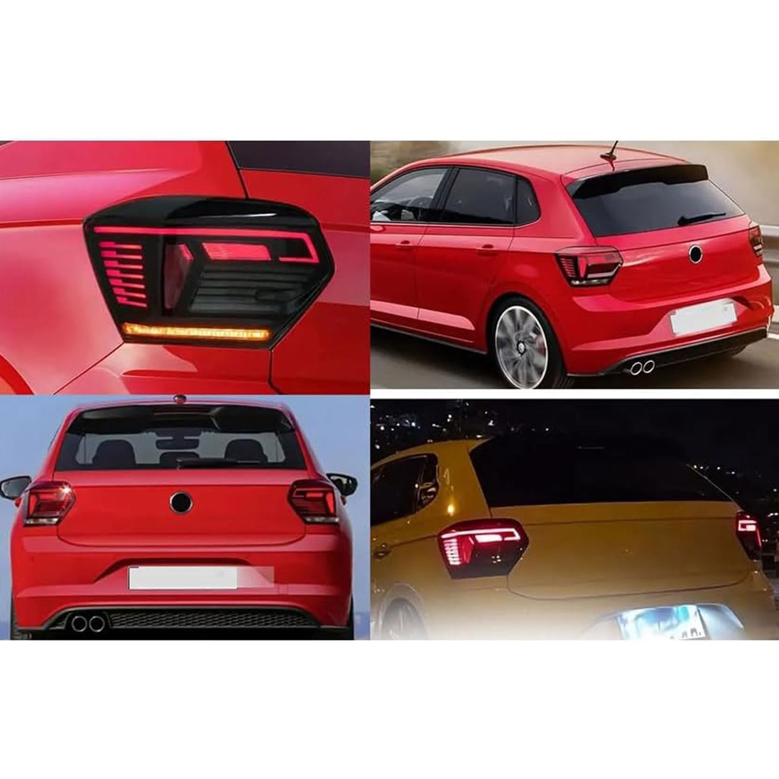 Auto Fanale Posteriore per VW Polo 2019 2020 2021 2022 2023, Faro Posteriore LED - Luce Stop E Frecce Antinebbia, Gruppo Luci Posteriori Sostituzione