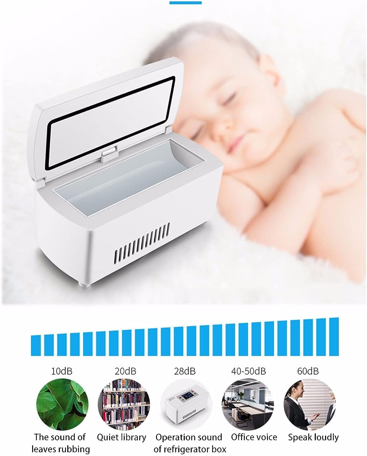Genérico Caja refrigeradora portátil para insulina, contenedor refrigerado para medicamentos con sistema de alarma inteligente, mini refrigerador para coche para viajes.