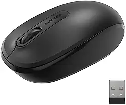 Incase Mouse móvel sem fio 1850 – projetado pela Microsoft – compacto, confortável, para uso direito/esquerdo, bateria de 6 meses, nano transceptor, funciona com Mac/Windows 8/10/11 (preto)