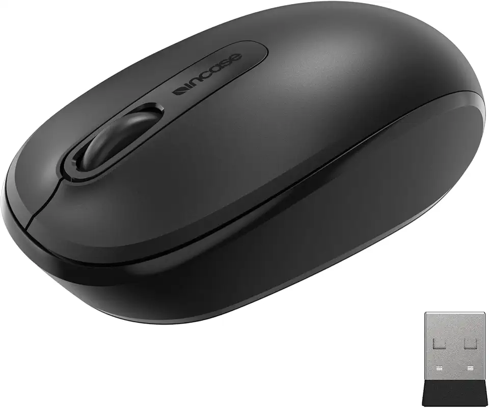 Incase Mouse móvel sem fio 1850 – projetado pela Microsoft – compacto, confortável, para uso direito/esquerdo, bateria de 6 meses, nano transceptor, funciona com Mac/Windows 8/10/11 (preto)