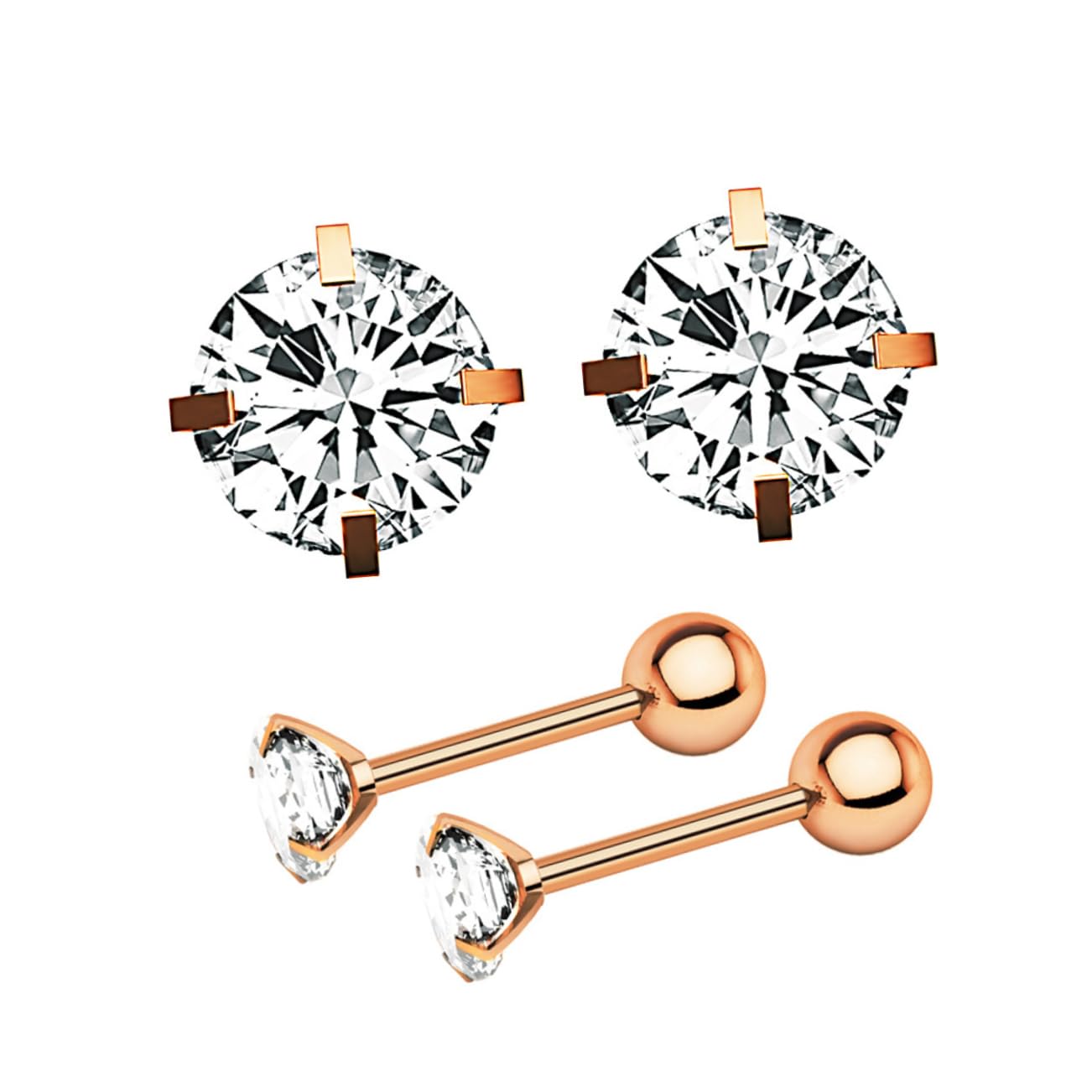 SOIMISS 20pares Conjunto Joyería Unisex Piercings De Acero Inoxidable Incluye Anillos De Cejas Pendientes De Zircon y Clavos Para Labios Para Uso Diario y