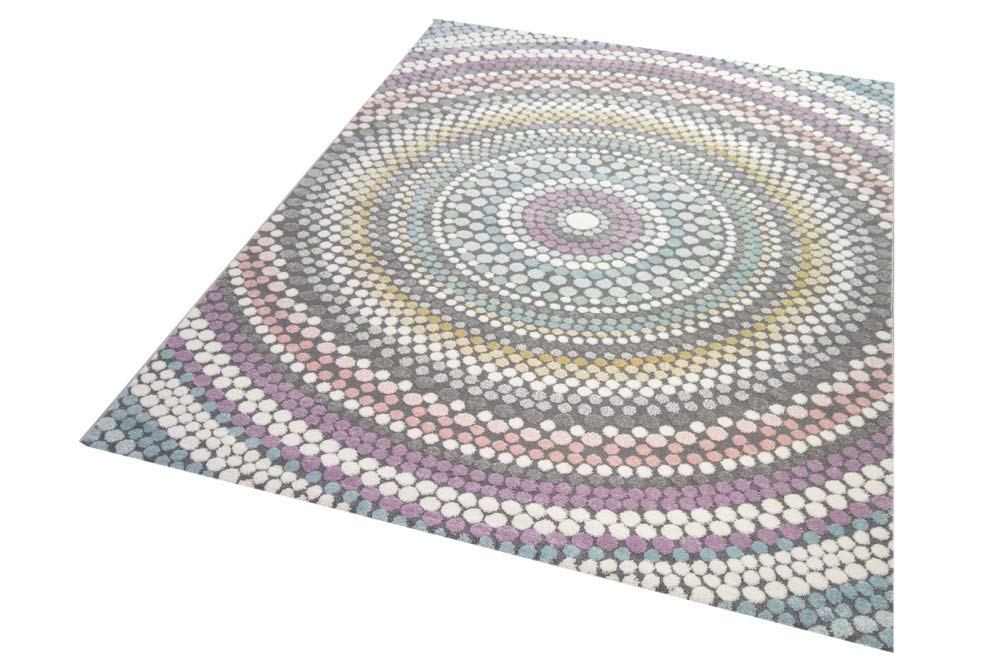 Teppich modern Wohnzimmer Teppich Regenbogen Pastellfarben Größe 200 x 290 cm