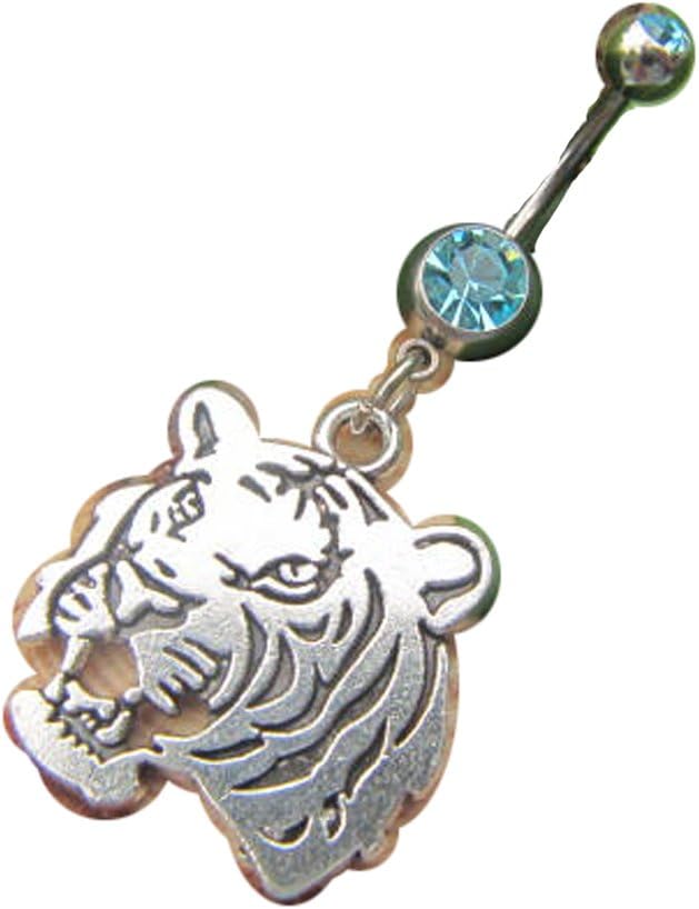 2Pcs Tiger Belly Button Ring, Belly Jewelry, Belly Button Ring