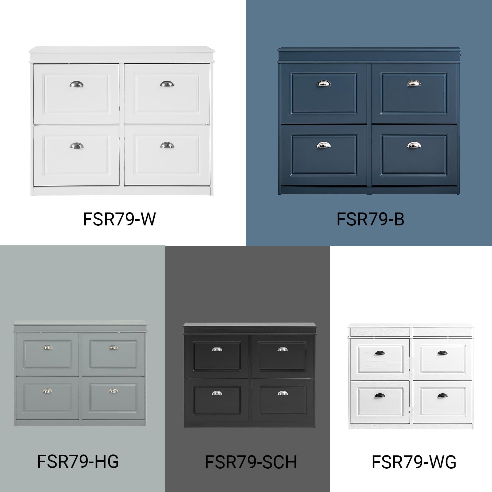 SoBuy Mueble Zapatero Estrecho con Cajón y Ganchos – Zapatero Estrecho Entrada Recibidor de 4 Puertas para 16 Pares – Mueble Recibidor Entrada Azul MDF 104x24x83cm – FSR79-B
