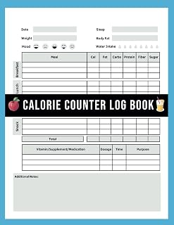 Calorie Counter Log Book: Large Print - 8.5" x 11" - Simple Journal To Track Carbs, Fat, Protein, Fiber, Sugar, Water Daily Intakes for Breakfast ... Loss Journey – Minimalistic Light Blue Cover