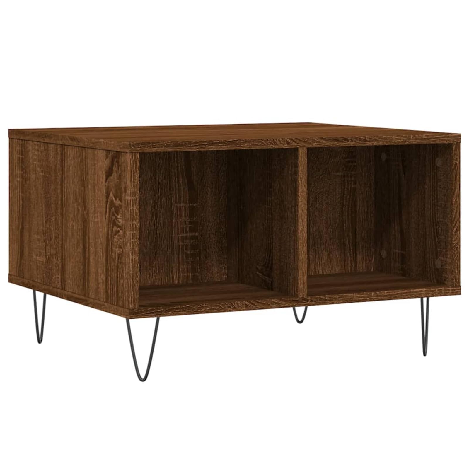 Homgoday Tavolino da caffè in rovere marrone, 60 x 50 x 36,5 cm, in legno ingegnerizzato, tavolino da tè per soggiorno, sala d'accoglienza degli ospiti, camera da letto e ufficio, tipo 1