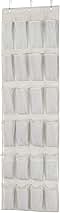 Amazon Basics 24 Medium Pocket Over-the-Door Hanging Shoe Organizer, Light Grey