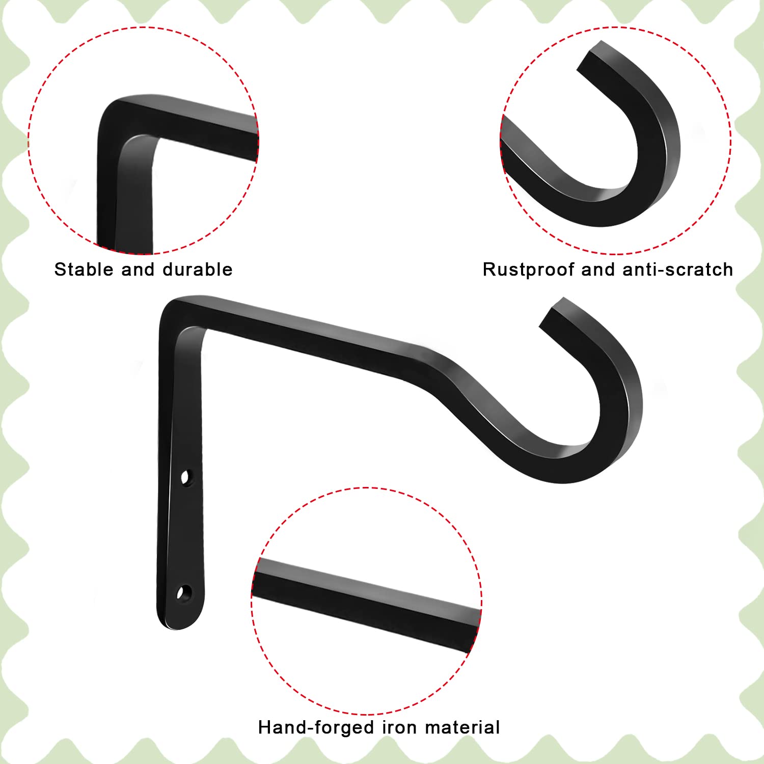 Coolty Ganci Da Parete Per Piante - Set Di 2 Staffe In Ferro Per Appendere Vasi, Lanterne E Decorazioni Da Giardino - Foto 12