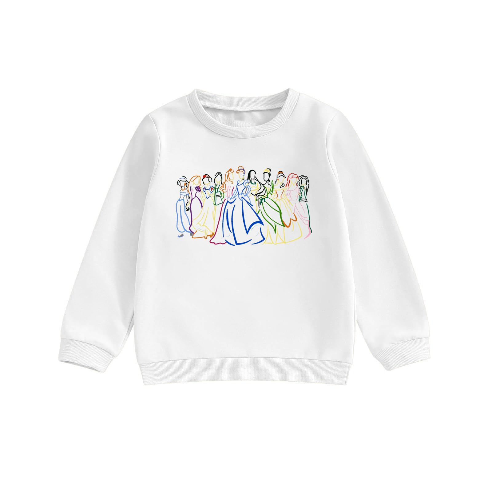 Princess Girls Sweatshirts Magical Long Sleeve Shirt Toddler Holiday Vacation Crewneck Pullover