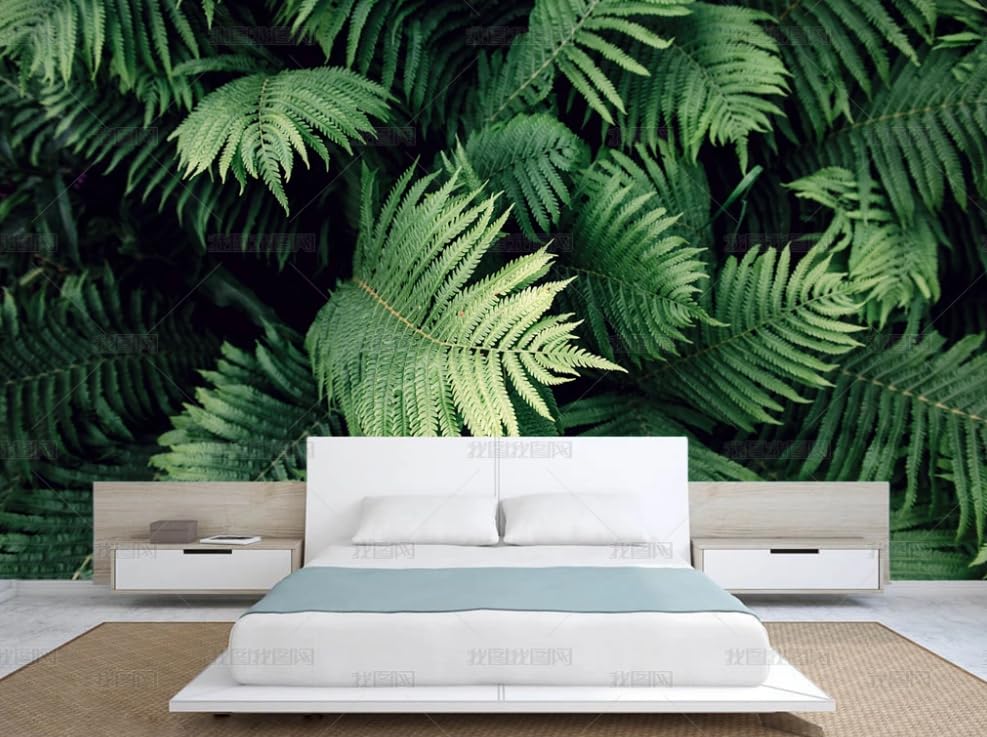 Papier peint intissé plantes tropicales fresque murale luxe pour restaurant