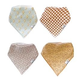 Copper Pearl 4 Pack Soft Cotton Baby Bibs for Drooling and Teething, Absorbent Drool Bibs for Baby Girl and Boy, Adjustable to Fit Newborns to Toddlers, Tons of Styles (Vance)