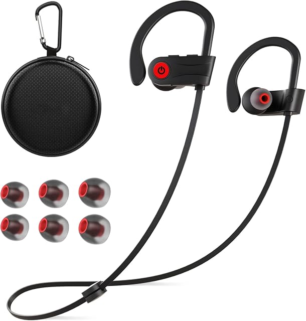 Otium Bluetooth Headphones, Wireless Headphones IPX7 Waterproof Earphones Sport Earbuds With Bluetooth 5.3 Chip 15 Hours Battery, Sound Isolation Mic Earbuds for Gym Running Outdoor Sports Workout