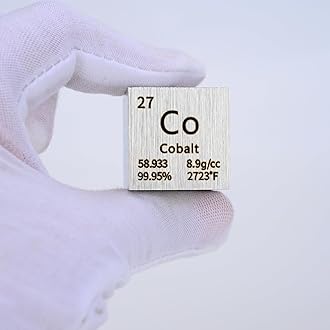 BFLCTGCF Cobalt Metal Density Cube Pure Metal High Density Element Cube for Element Collections Lab Experiment Material Hobbies DIY Teacher Science Creative Gift (CO 1inch)