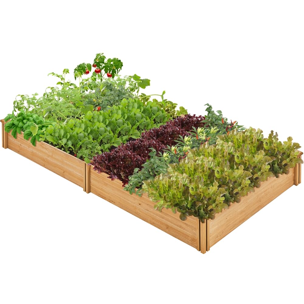 Yaheetech Huerto Urbano Terraza Cama Elevada de Jardín Kit Jardineria Exterior de Madera para Jardín Patio Invernadero Terraza 241,5 × 124,5 × 27 cm