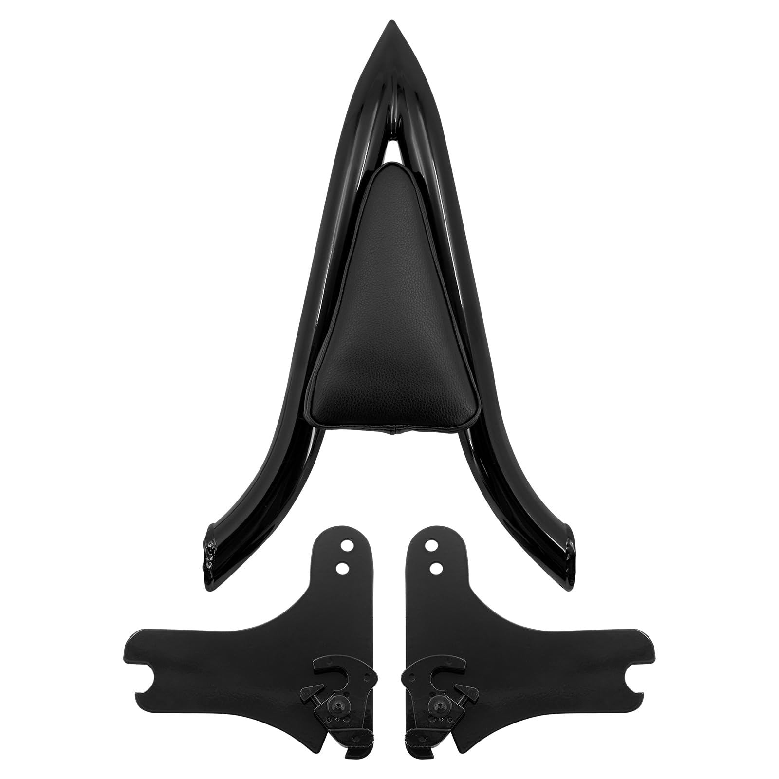 Schienale posteriore staccabile per passeggero moto Sissy Bar Cuscino schienale posteriore Compatibile con Harley Touring Road King Road Glide Street Glide 1997-2008 Nero
