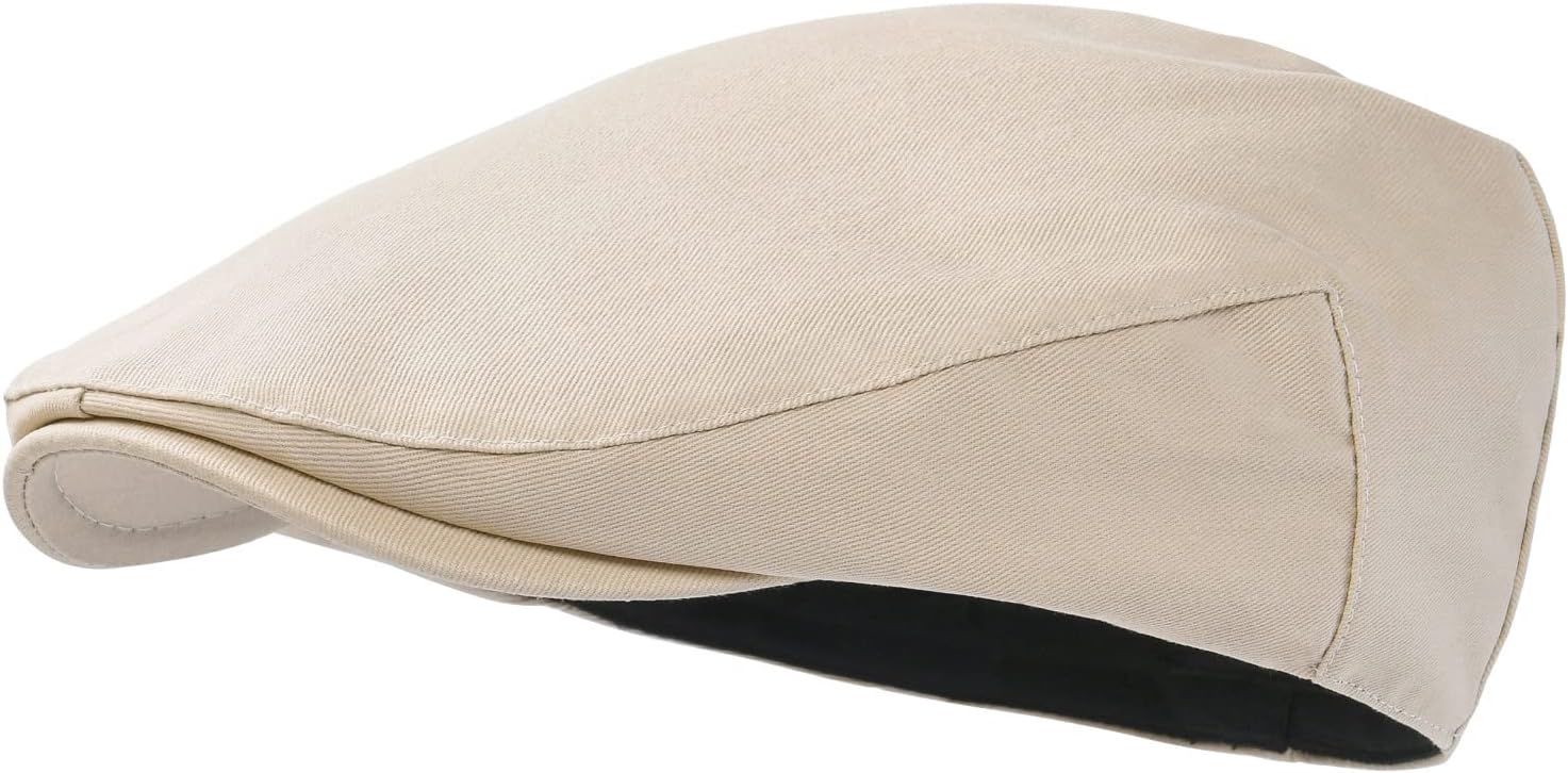 STARANCEMen's Cotton Flat Cap Ivy Gatsby Newsboy Hat Summer Driving Scally Cap Thin Cap
