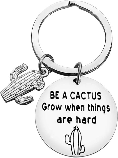 Cactus Lover Gift Cactus Keyring Cactus Gifts Women Men Encouragement Keyring Cactus Inspirational Gifts for Girls Boys Teens Motivational Gifts Son Daughter Graduation Christmas Birthday Gift for Her