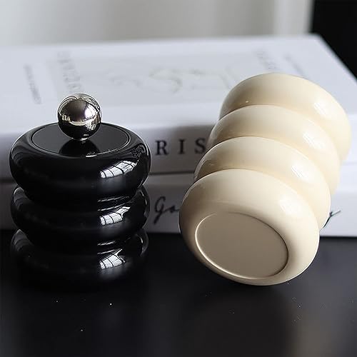 Miniatura 3 de Fdit Contenedor de hisopo de algodón, soporte Qtip Aspecto nórdico hermoso con tapa para dormitorio (13)