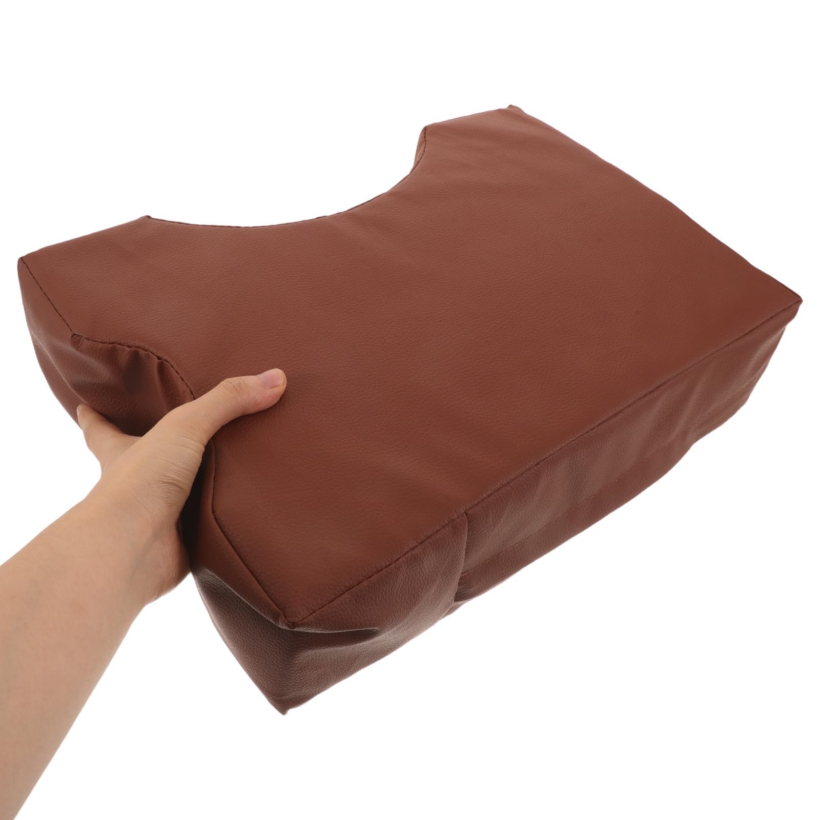 TEHAUX Sgabello per Pedicure e Manicure Supporto Postura, Altezza Regolabile, Imbottitura in Spugna ad Alta Resilienza, Superficie Antiscivolo in Pelle Pu Arancione per Ufficio e Camera