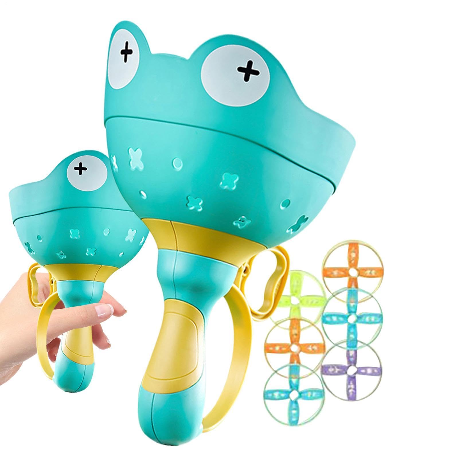 Jouet de lance-adischi volant - Jouet à disque de 5,51 x 9,06 pouces | de lancement, jeu avec soucoupe volante, sport interactif, capture de jeux en plein air, pour pelouse jeux cor