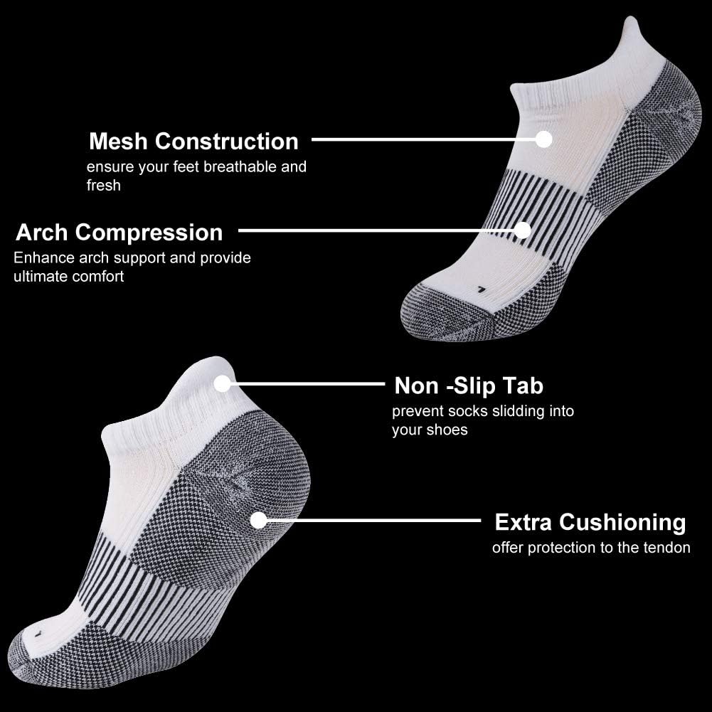 FOOTPLUS Copper Compression Socks,Unisex Cushioned Sole Arch Support Athletic Ankle/Crew Running Hiking Socks - Image 5