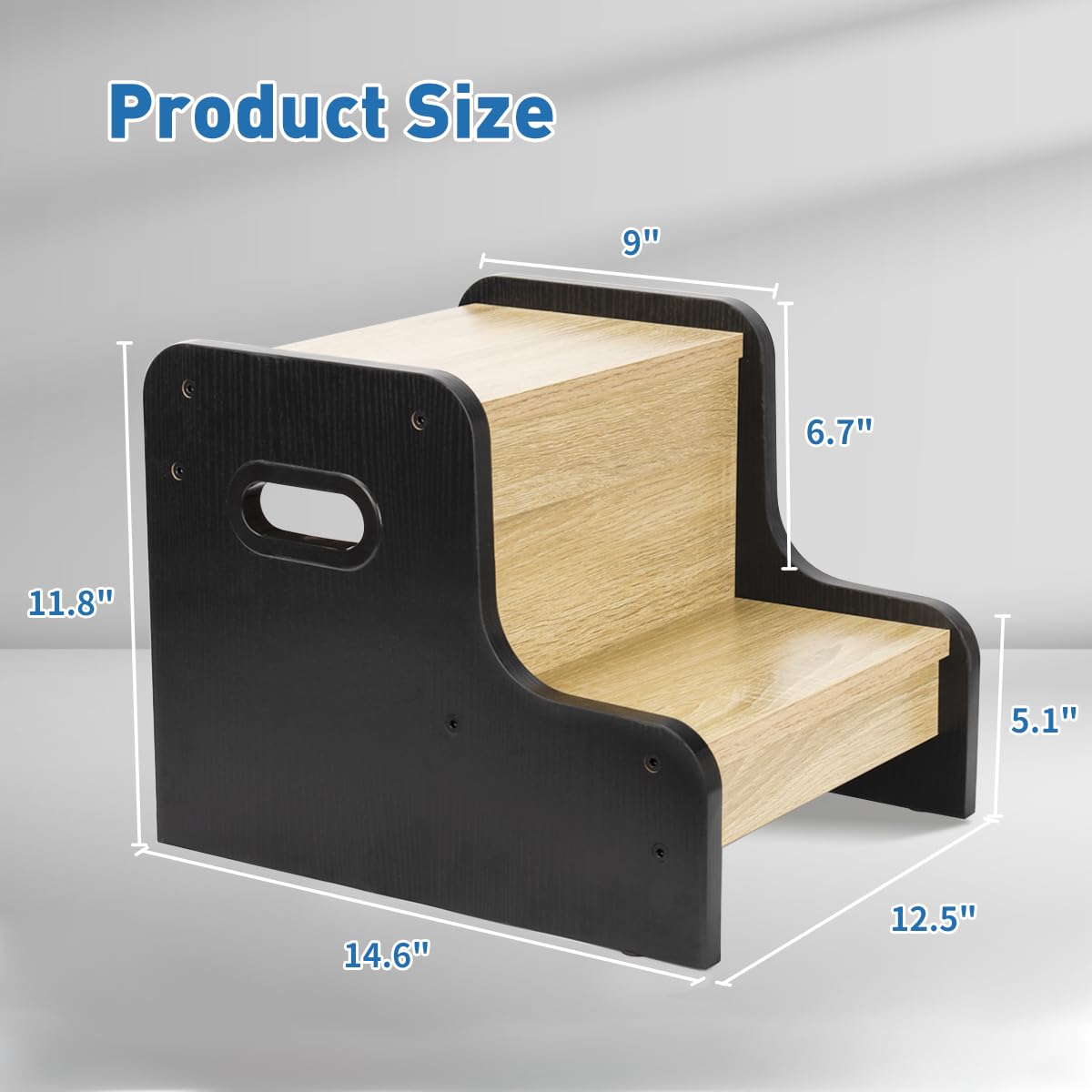 Step Stool for Kids Wooden Step Stool for Kitchen Bedside Bathroom Sink 2 Step Stool for Toddlers